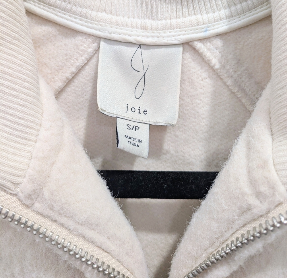 Joie Cream Bomper Fleeve Zip-Up Jacket | Small - Picture 5 of 5